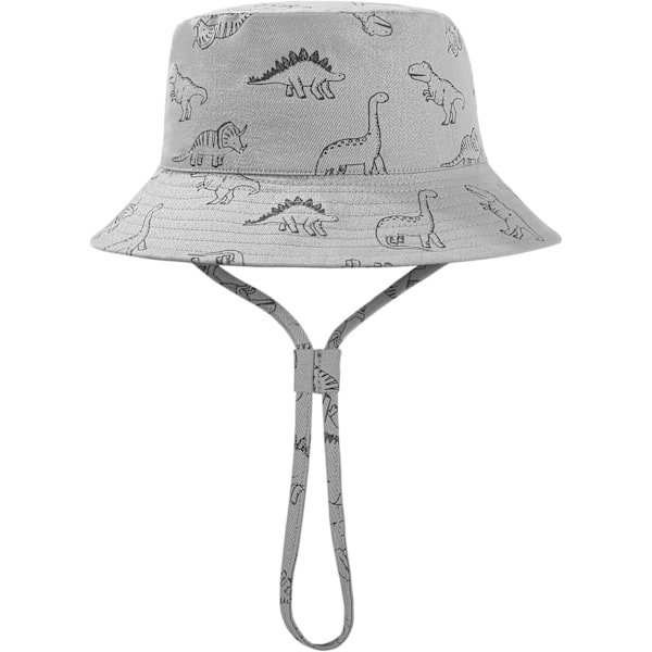 Solhatt for barn UPF 50+ solbeskyttelse Justerbar stropp Justerbar hakestropp Gris 6-12 meses