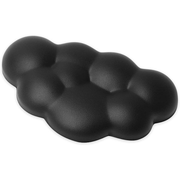 Håndleddsstøttepute for mus Ergonomisk Mykt PU-lær Memory Foam Håndleddssmerte Lindring Musematte med Anti-skli Base (Svart)