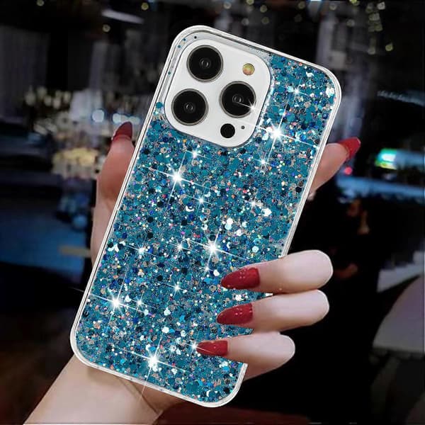 Epoksy TPU-telefondeksel med glitter til iPhone 14 Pro Max