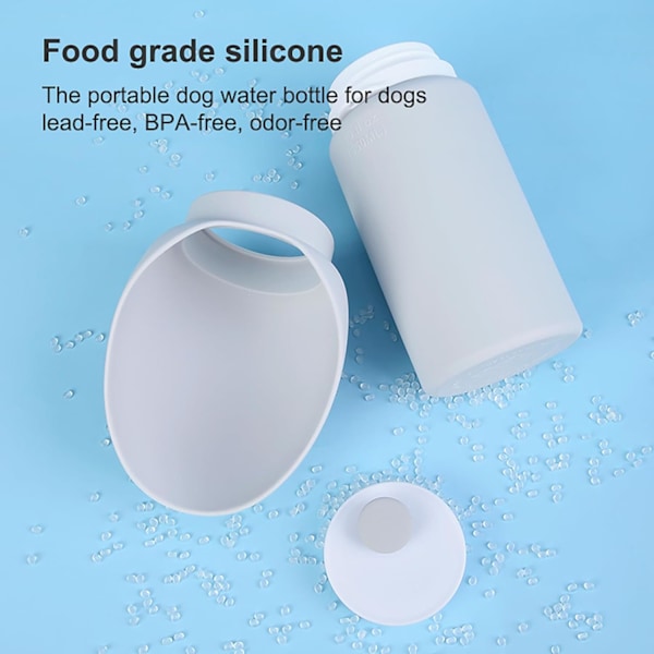 Foldbar Hundevandflaske, 550 ml/19 oz Bærbar Lækagesikker Vanddispenser, Fødevaregodkendt Silikone Vanddispenser, Kæledyrstilbehør