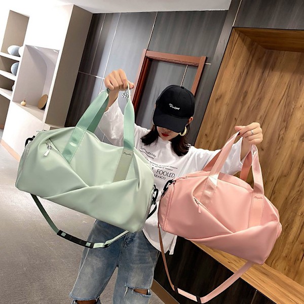 Dame Gymnastiktaske Lille Rejsetaske med Skorum Duffel Taske Egnet til Sport Weekend Yoga Svømning blue