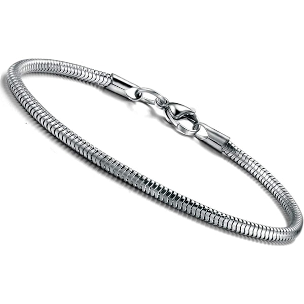 3MM Stainless Steel Bracelet Snake Chain for Women Men Bangle Bracelets for Charms and Beads