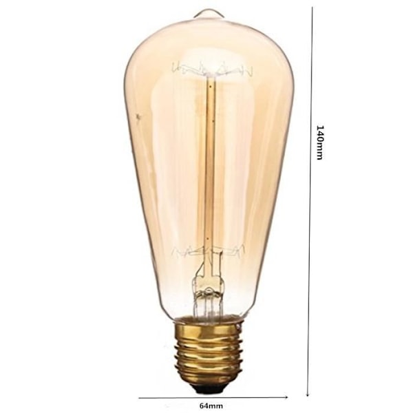 ®RisingFF Edision Glödlampa x6 - Glödlampa - ST64 Retro - E27 - 220V - 60W