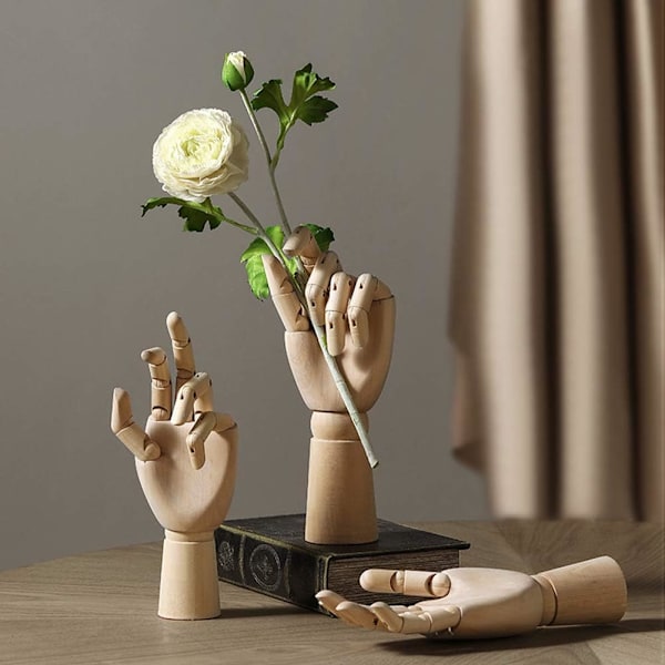 2 st trä flexibla vänster och höger handmodeller