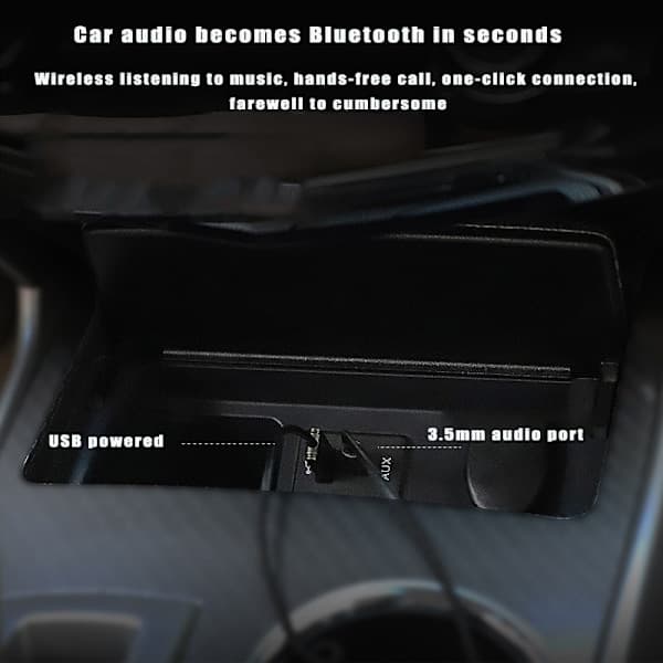 Bluetooth Aux-kabel för bil/Aux Bluetooth-adapter för bil Grå