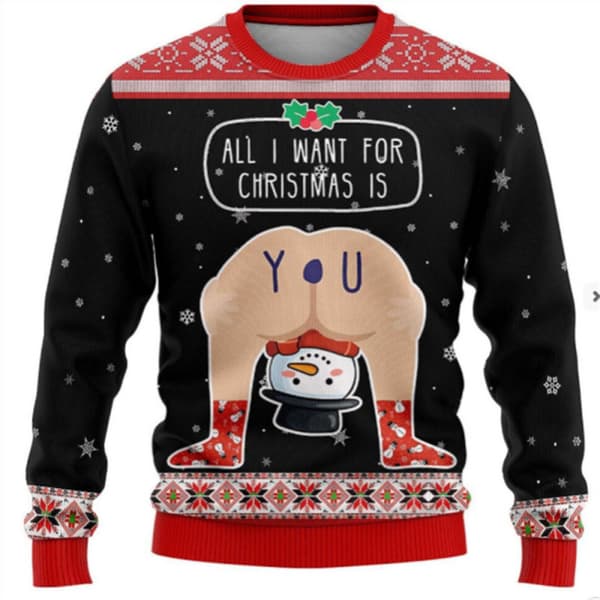 Jul 3D Digital Print Crew Neck Sweater Gave - HQ29 - Størrelse LL L