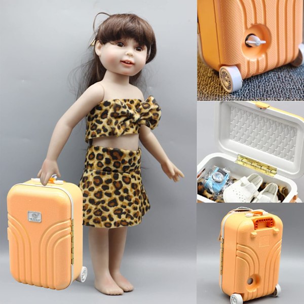 1 st Mini Liten Resväska Spargris, Skrivbordsimulerad Resväska Tillverkad (orange)
