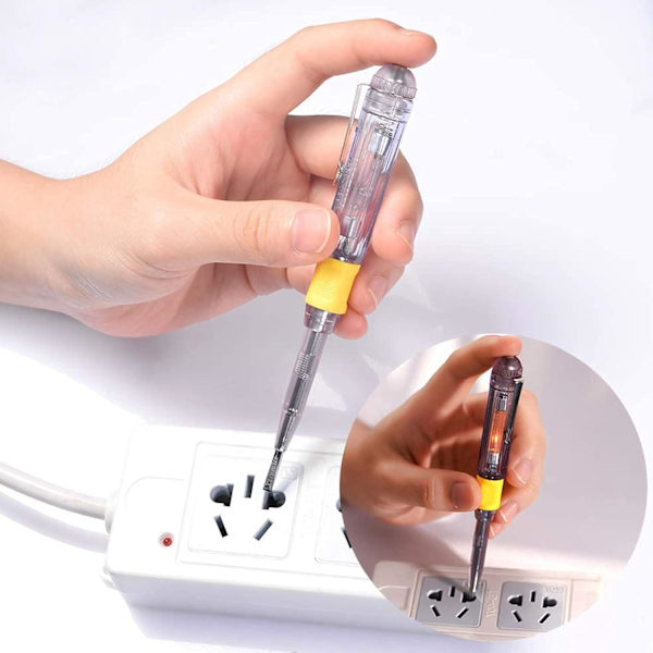 2 stk. LED elektrisk test tester pen skruetrækker spændingsdetektor net tester dobbelt-formål skruetrækker elektrisk pen tester