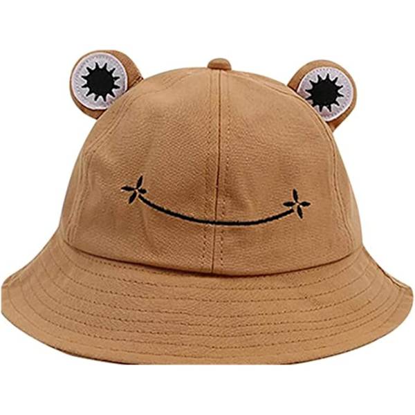 Groda solhatt, groda hinkhatt herr fiskarehatt damer hinkhattar för kvinnor herrhattar sommarmössa Khaki L