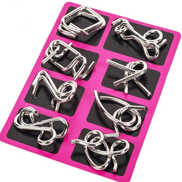 Metallpussel - Pussel - Intellektuella Spel/Hjärnträning - 8-delars Set pink