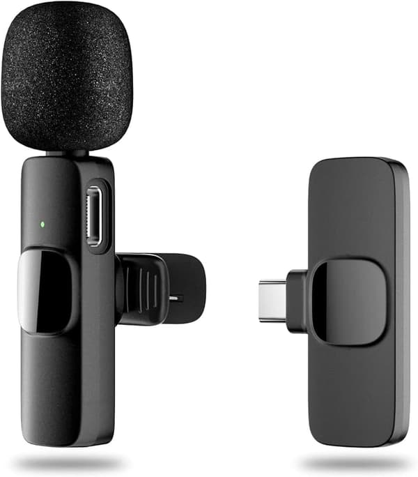 2-pakkaus - Lavalier-mikrofoni puhelimille - Langaton - USB-C