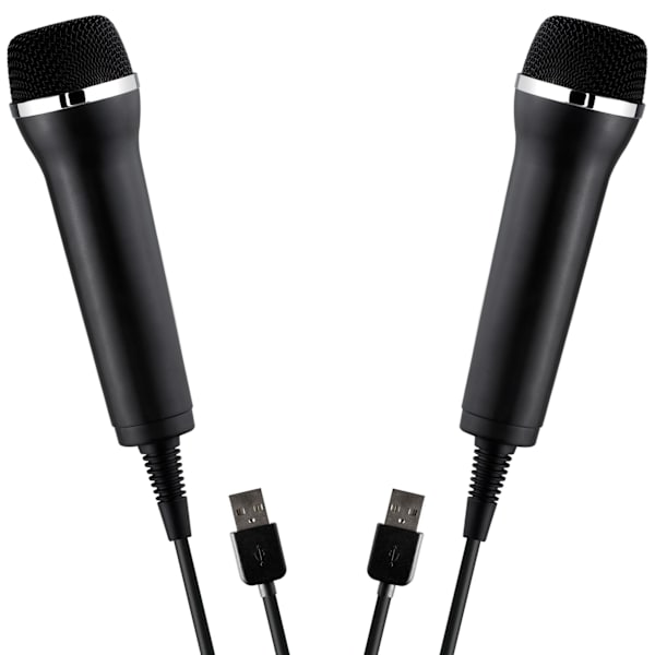2x USB-mikrofonia, musta