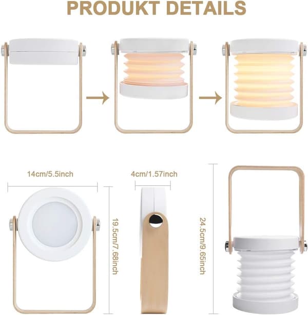 Bordlampe LED Natlampe Dæmpbar 3 Lystilstande