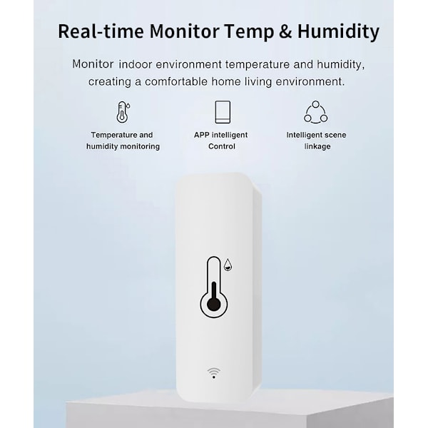 Tuya WiFi Temperatur- och Luftfuktighetssensor Inomhus Termometer Hygrometer
