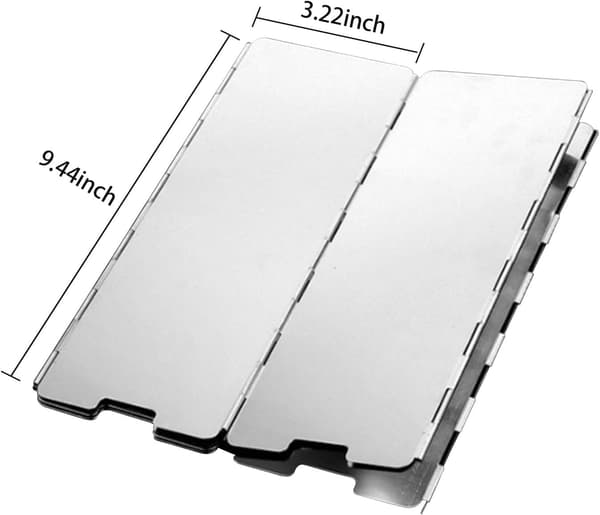 Vindsäkert campingkök med 10 aluminiumlameller, vikbart