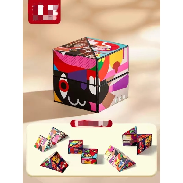 2 stycken pedagogisk leksak Extractor Magic Cube - 【 Abstrakt 】【 Färglåda 】 Abstract style