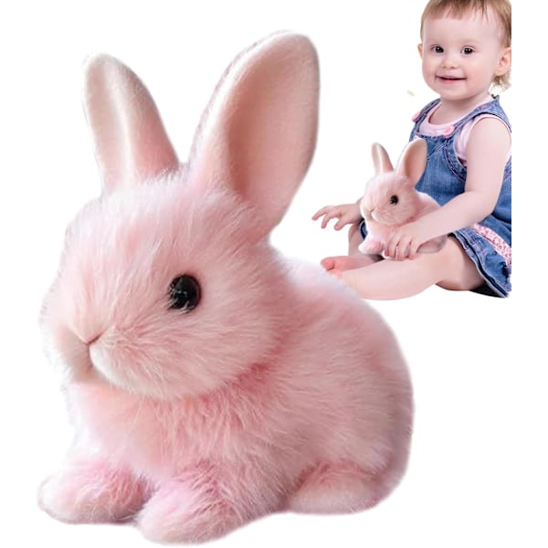 Interaktiiviset pupu pehmolelut, realistinen hyppäävä pupu lelu, interaktiivinen pupu lelu pääsiäiseksi, sähköiset pupu lelut (valkoinen) pink