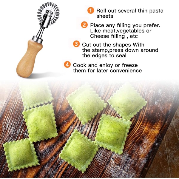 Pastryhjulskärare, pastaskärare, ravioli-skärare för hem och kök