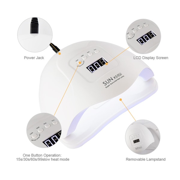 UV-gellampa för naglar, 120W Nagelkonstmaskin LED UV-lampa för gellack - 4 Timrar Professionella Nagelkonsttillbehör, Härdning av Gelnaglar på Tårna pink