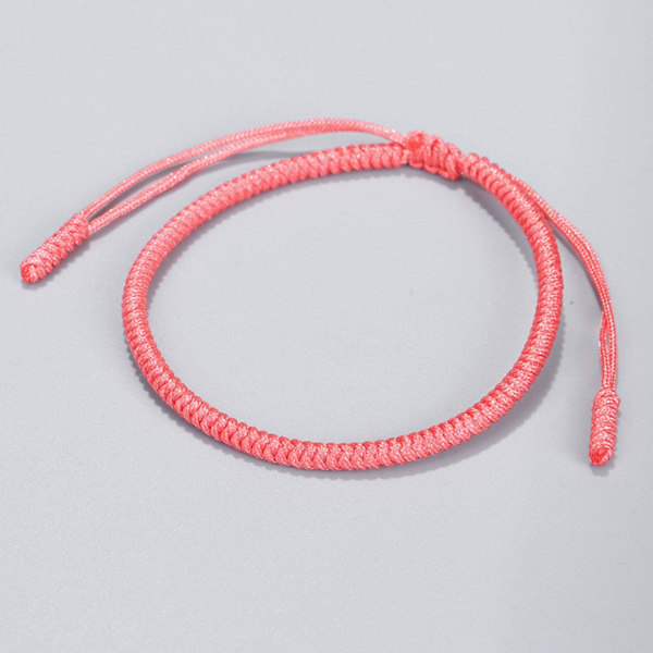 Tibetansk andlig armband | Man Kvinna | Handgjord armband | Traditionell buddhistisk knut, för män och kvinnor Salmon