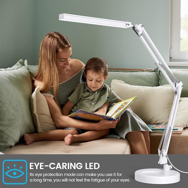 LED-skrivebordslampe - Klipsbar LED-skrivebordslampe - Øyebeskyttelse - 3 lysmoduser, 10 lysstyrker