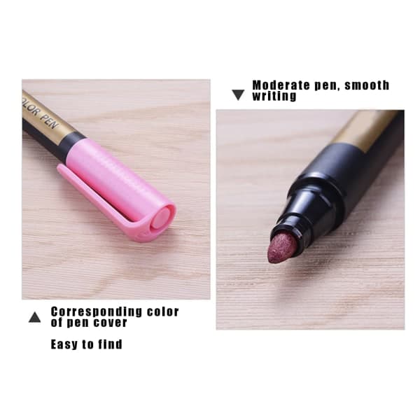 Premium Metallic Marker Sæt 10 farver akvarel pen til tegning Maleri Skole elev tilbehør som vist