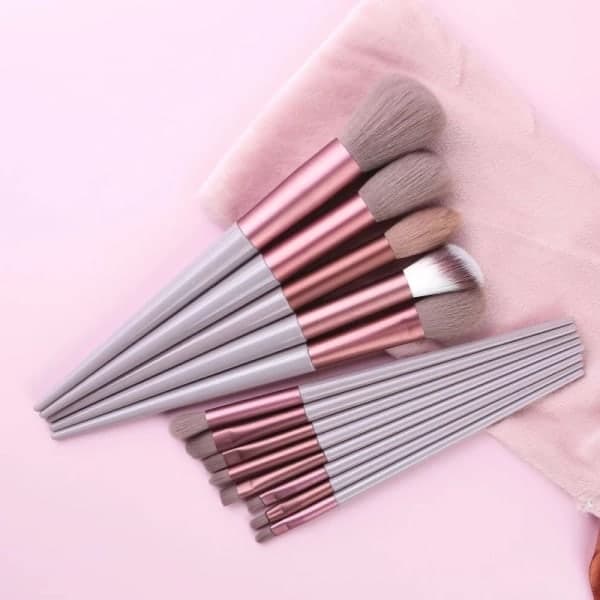 13-pak Makeup Brush Set Beauty Makeup Tool Brushes Grøn med taske