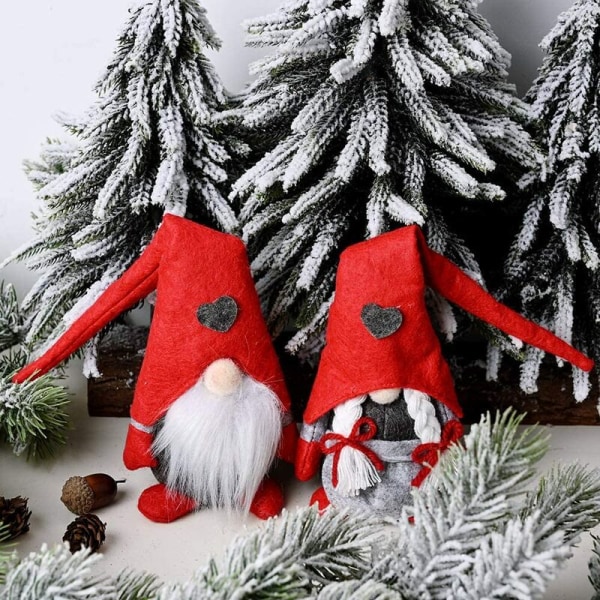 Santa Claus 2-delade set (20 Forest Old Man Love stående figurleksaker för män och kvinnor) vit