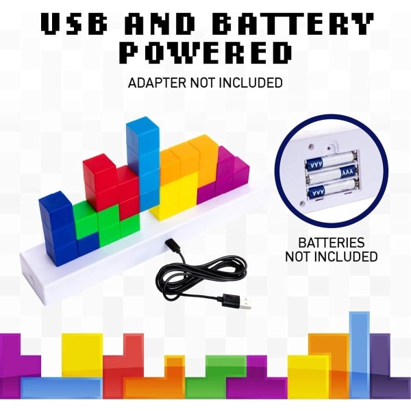 Tetris Lampe, Attoe LED Tetris Stablebar Nattlampe
