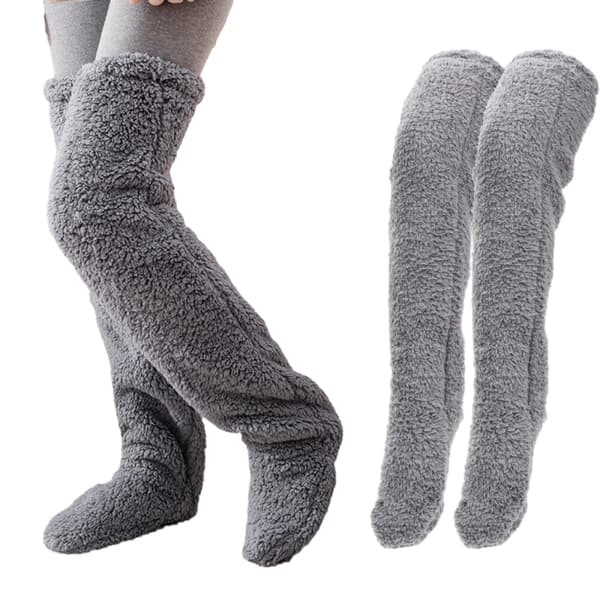 Snuggs Cozy Socks Lange Knestrømper Snuggle Paws Høye Sokker Grå Gray