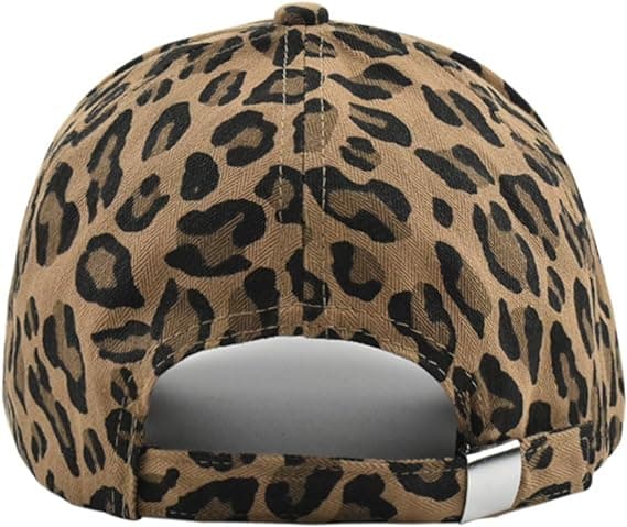 Caps med leopardtrykk, bomullshette Kaffe