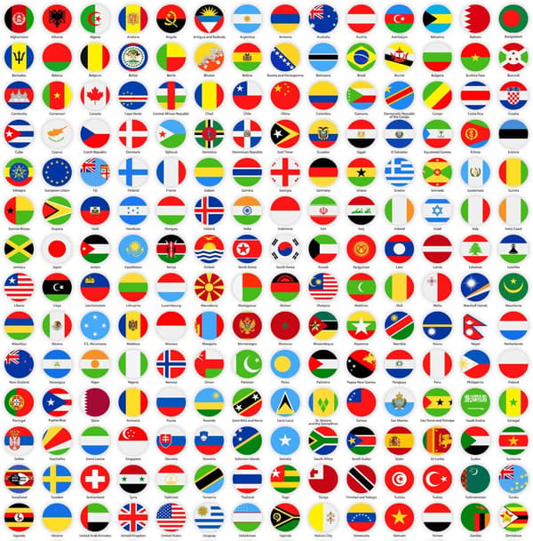 100 st kreativ tryckknappar med flagga, tryckknappar för världskarta