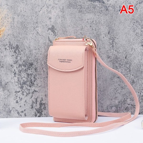 Læder Damepung Wallets Touch Mobil pung Tasker Pink Pink