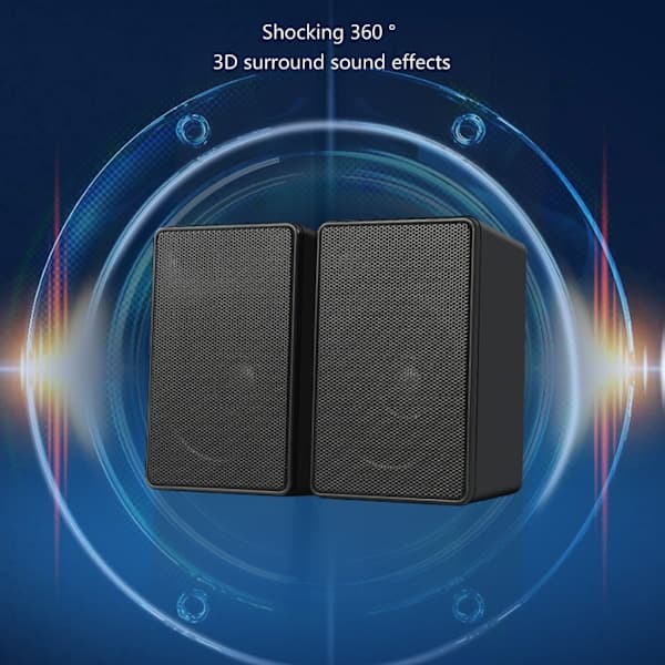 USB Kablet Høyttaler Stereo Subwoofer Lydboks 3.5mm USB Strømhøyttaler