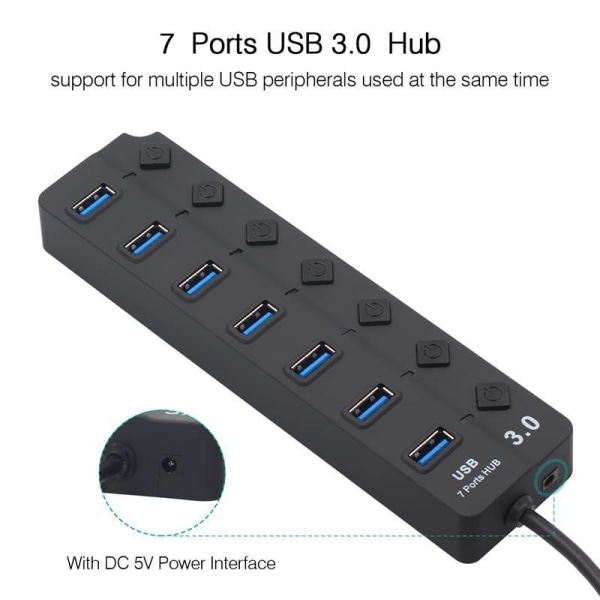 USB docking HUB 3.04 port hub Uavhengig nøkkel fire porter 3.0 splitter One dra fire expander 30CM7 port USB3.0