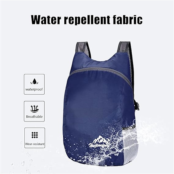 Ultralätt hopfällbar ryggsäck, liten vandringsryggsäck, slitstark lätt packbar ryggsäck för män kvinnor, för utomhussporter resor navy Blue