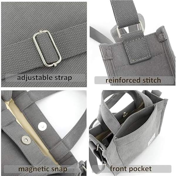 Dame Tote Bag Corduroy Arbeidsveske Skuldertasker for Kvinner Reisevesker Håndvesker for Daglig Bruk
