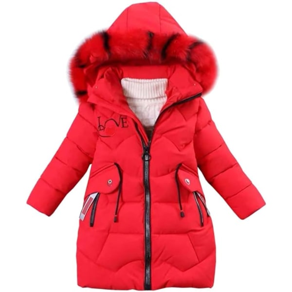 Rød børnedunjakke med tyk varm frakke 150cm red 150CM