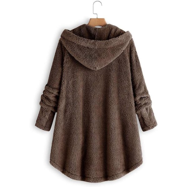 Brun dam fleece klassisk varm tröja /S brown S