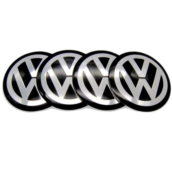 4-pack - Volkswagen VW Center Caps / Hjulnavkapslar - Bil Silver 56mm - Självhäftande 56 mm - Självhäftande