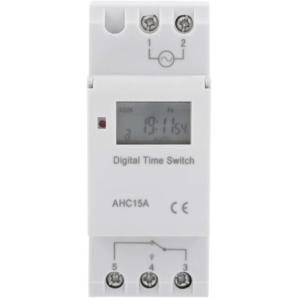 Rail Timer Time Control Switch - (220V engelsk) vit