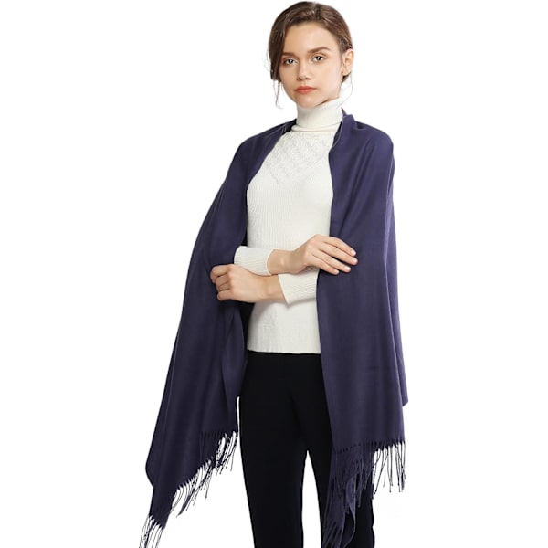 Dametørklæder Pashmina-sjal og -omslag til bryllupstørklæder til kvinder Vinter Navy