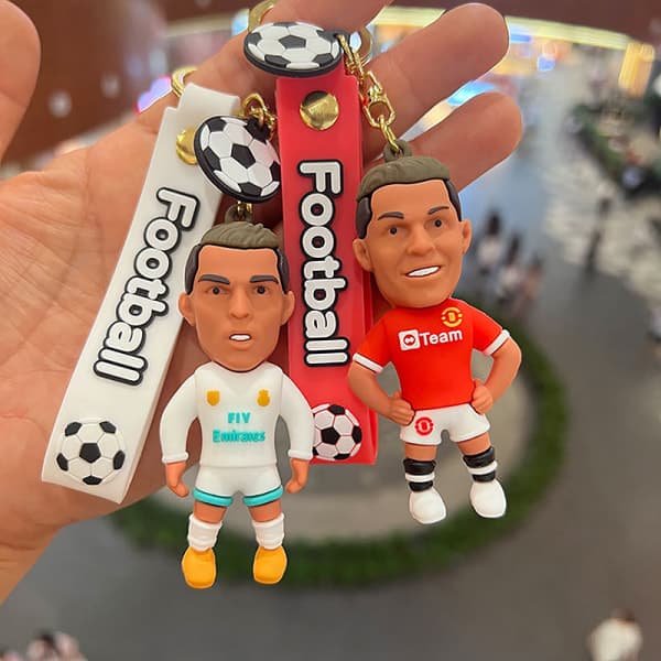 Fodbold Ronaldo Spiller Figur Fodboldstjerne Nøglering Taske Vedhæng A A