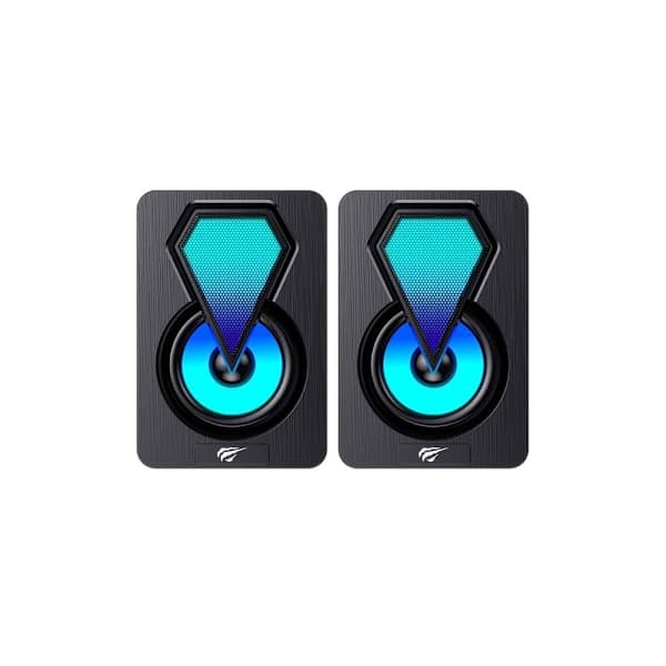 Havit Computerhøjttaler Mini 3Wx2 med RGB-belysning - Sort