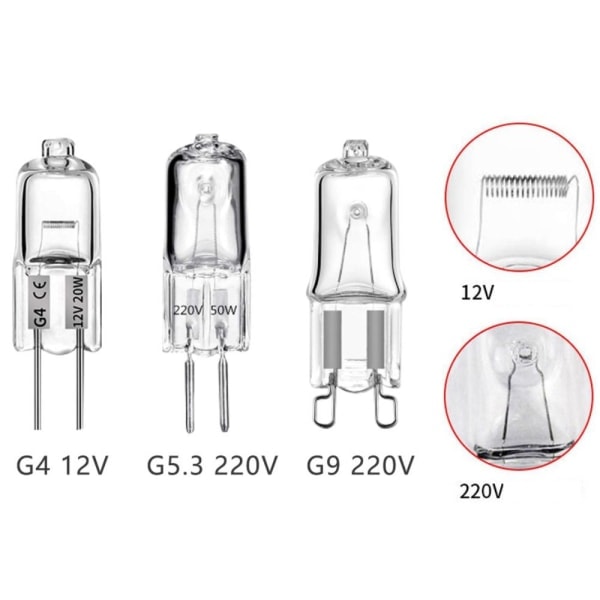 Halogenpæreperler G4 G5.3 Pære G9 220V 40W G9 220V 40W G9 220V 40W G9 220V 40W G9 220V 40W