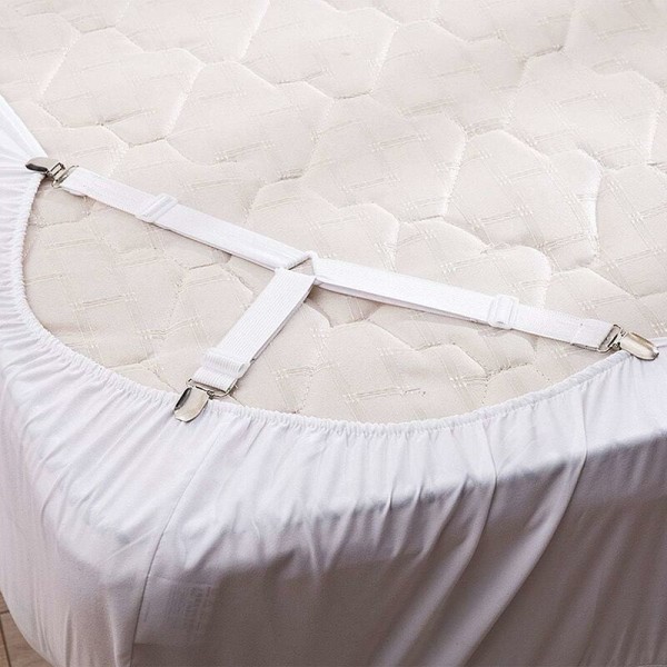 Justerbar sengetøjsfastgørelse Skridsikker fastgørelse (hvid) vit