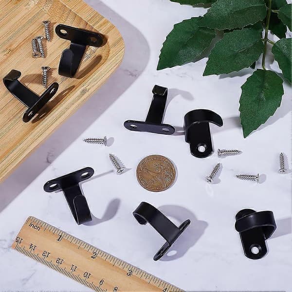 10 Sæt Rustfrit Stål Skrue Loftkroge Sort Metal Planteholder Jernlanterner til Bøjler Pendellamper Planter Kopper Loftventilator