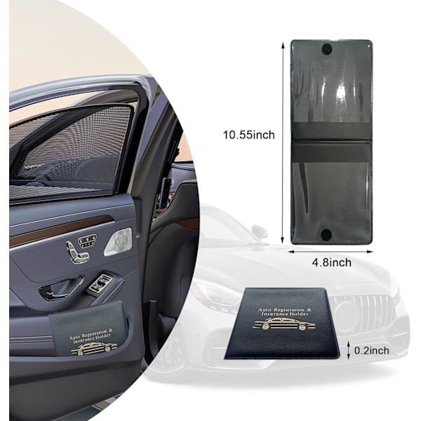 Bilregistreringsförsäkringshållare, 2-pack Essential Auto Card Document Handskfack Organizer