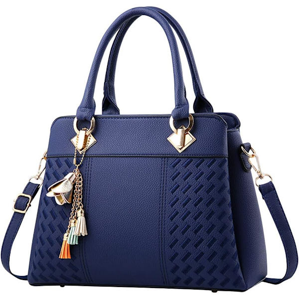 Damhandväska Axelväska Crossbody Messenger Bag Tote Satchel för Dam PU Läder Plånbok Royal Blue