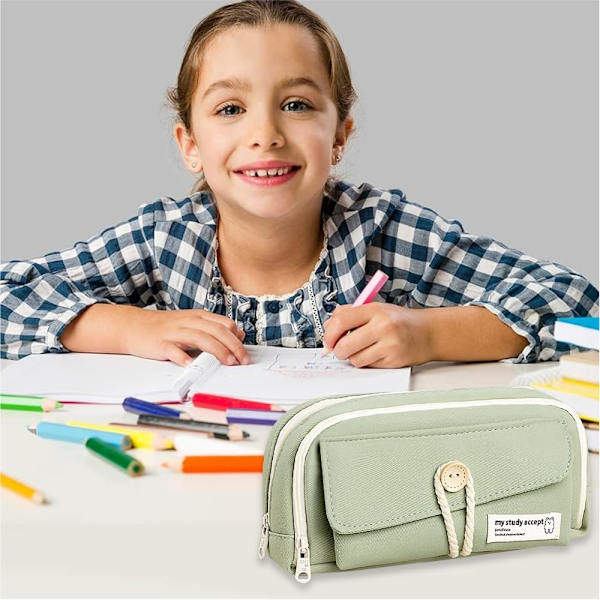 Pencil Case til drenge og piger, skoleartikler, makeup taske, opbevaring, gave til mellem- og gymnasium, kontor, college, studerende, voksne, teenagere